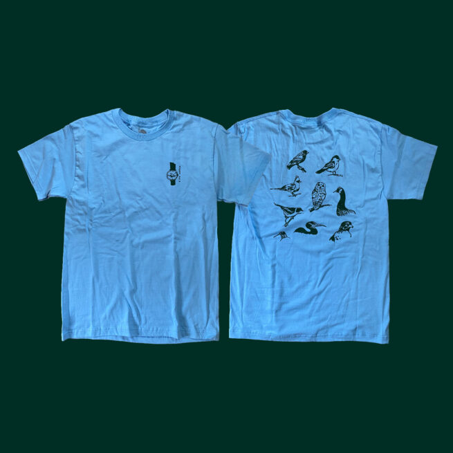Russ Pope Bird Watch T-Shirt in Light Blue