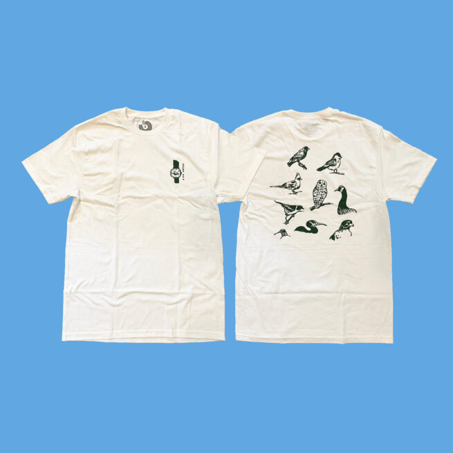 Russ Pope Bird Watch T-Shirt in Cloud White